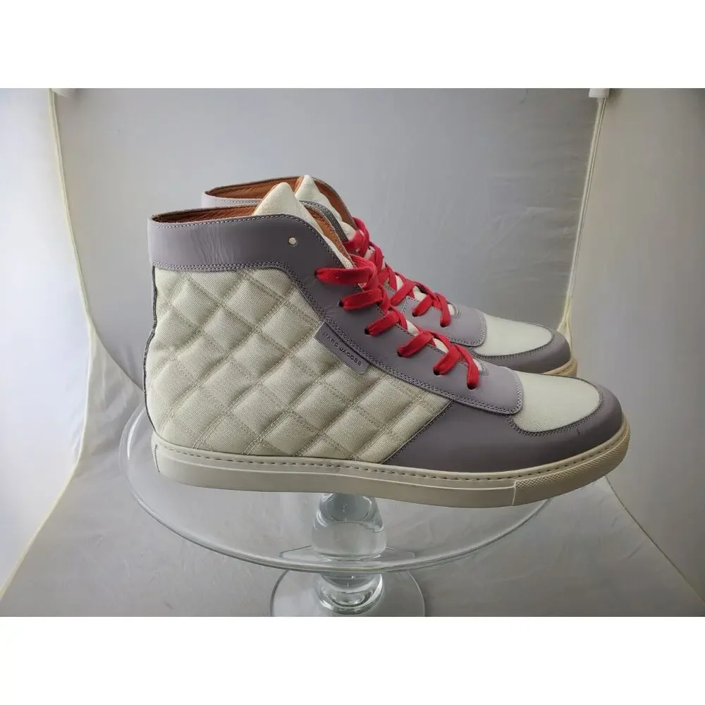 Marc Jacob Mens Size US 11 White Quilted Hi Top Lace up Sneakers Trainers